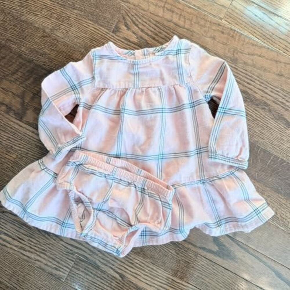 Baby Girl Outfit Bundle 9M Pink Neutral Sets Dresses Hoodie 5pc Cute - Picture 5 of 7